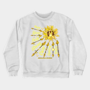 Osteosarcoma Awareness - Sunflower leopard faith love fight Crewneck Sweatshirt